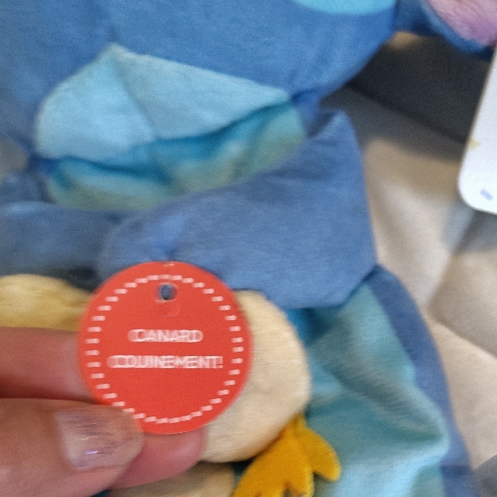 Disney Stitch Holding A Duck Soother Plush With Squeaker And Crinkle Material. - Picture 4 of 7
